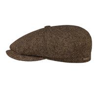 STETSON Casquette Hatteras Classic Wool Homme - Type Gavroche Laine avec visière, Doublure, Doublure Automne-Hiver - 60 cm Marron-Noir