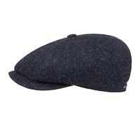 STETSON Casquette Hatteras Classic Wool Homme - Type Gavroche Laine avec visière, Doublure, Doublure Automne-Hiver - 60 cm Noir-Bleu