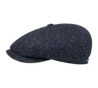 Stetson Casquette Hatteras Classic Wool Homme - Type Gavroche Laine avec Visiere, Doublure, Doublure Hiver Automne-Hiver - 62 cm Noir-Bleu