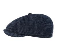 Stetson Casquette Hatteras Corduroy Jersey Homme - Made in The EU Type Gavroche avec visière, Doublure Hiver Automne-Hiver - S (54-55 cm) Bleu foncé
