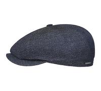 STETSON Casquette Hatteras Ellington Femme/Homme - Made in The EU Laine Gavroche en Lin avec visière, Doublure, Doublure Printemps-été - 59 cm Bleu-Gris