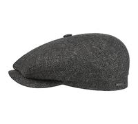 STETSON Casquette Hatteras Ellington Femme/Homme - Made in The EU Laine Gavroche en Lin avec visière, Doublure, Doublure Printemps-été - 61 cm Anthracite
