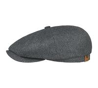 STETSON Casquette Hatteras en Soie Femme/Homme - Made in The EU Sauvage Bonnet avec visière, Doublure Été Printemps-été - 59 cm Noir-Gris