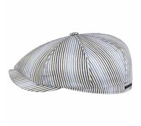 STETSON Casquette Hatteras Fresh Stripes Homme - Made in The EU Type Gavroche avec visière, Doublure Été Printemps-été - L (58-59 cm) Blanc-Bleu
