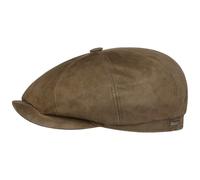Stetson Casquette Hatteras Goat Leather Homme - Made in The EU en Cuir Gavroche avec Visiere, Visiere Automne-Hiver Automne Hiver - 55 cm Marron