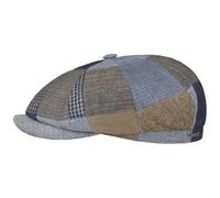 Stetson Casquette Hatteras Laughlin Femme/Homme - Made in The EU Type Gavroche avec Visiere, Doublure, Doublure Printemps-ete Printemps Ete - L (58-59 cm) Marron-Bleu