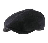 Stetson Casquette Hatteras Noir Femme/Homme - Type Gavroche Plate avec visière, Doublure Hiver Automne-Hiver - 60 cm Noir