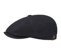STETSON Casquette Hatteras Noir Femme/Homme - Type Gavroche Plate avec visière, Doublure Hiver Automne-Hiver - 59 cm Bleu