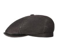 Stetson Casquette Hatteras Old Cotton Femme/Homme - Bonnet Oilskin volumineuse Newsboy avec Visiere, Visiere Printemps-ete Printemps Ete Automne Hiver - XL (60-61 cm) Noir