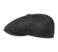 STETSON Casquette Hatteras Pigskin Homme - Casquettes Type Gavroche avec visière, Doublure Hiver Automne Été Printemps Printemps-été - L (58-59 cm) Noir