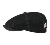 Stetson Casquette Hatteras Robust Denim Homme - en Coton avec Doublure, visière Automne Été Printemps Hiver Printemps-été - S (54-55 cm) Noir