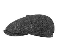 STETSON Casquette Hatteras Shetland Wool Homme - Gavroche Laine pour l'hiver avec visière, Doublure Automne-Hiver - 57 cm Anthracite