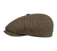 Stetson Casquette Hatteras Striped Linen Homme - Made in The EU en Lin Type Gavroche avec visière, Doublure Été Printemps-été - 60 cm Marron
