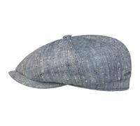 Stetson Casquette Hatteras Tweed Herringbone Homme - Made in Germany Type Gavroche avec Visiere, Doublure Ete Printemps-ete - 55 cm Bleu