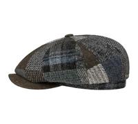 Stetson Casquette Hatteras Viscott Patchwork Homme - Made in The EU Gavroche avec Visiere, Visiere Automne-Hiver Automne Hiver - L (58-59 cm) Marron-Bleu