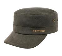 STETSON Casquette Herringbone Army Homme - pour l'hiver fermé à l’arrière, avec visière, Doublure Hiver Automne-Hiver - M (56-57 cm) Olive foncé
