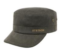 STETSON Casquette Herringbone Army Homme - pour l'hiver fermé à l’arrière, avec visière, Doublure Hiver Automne-Hiver - M (56-57 cm) Olive foncé