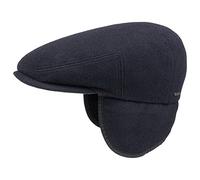 STETSON Casquette Kent à Oreillettes Femme/Homme - Made in The EU Plate Laine Gavroche avec visière, Oreillettes, Doublure, Doublure Hiver Automne-Hiver - M (56-57 cm) Bleu