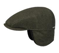 STETSON Casquette Kent à Oreillettes Femme/Homme - Made in The EU Plate Laine Gavroche avec visière, Oreillettes, Doublure, Doublure Hiver Automne-Hiver - 57 cm Vert foncé