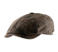 Stetson Casquette McCook Vintage Femme/Homme - Plate Gavroche avec visière, Doublure Hiver Automne Printemps Été Printemps-été - M (56-57 cm) Marron foncé