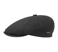 Stetson Casquette Reid 6 Panel Homme - Laine Gavroche avec Visiere, Doublure, Doublure Hiver Automne-Hiver - 57 cm Anthracite