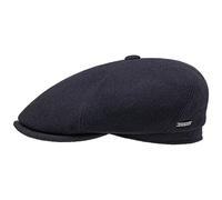 STETSON Casquette Reid 6 Panel Homme - Laine Gavroche avec visière, Doublure, Doublure Hiver Automne-Hiver - 59 cm Bleu foncé