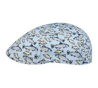 STETSON Casquette Texas Allover Fish Homme - Gavroche avec visière, Doublure Été Printemps-été - S (54-55 cm) Bleu