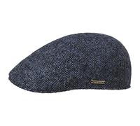STETSON Casquette Texas Donegal Wool Homme - Made in The EU Laine Gavroche avec visière, Doublure Hiver Automne-Hiver - M (56-57 cm) Bleu foncé