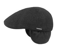 Stetson Casquette Texas Oreillettes Homme - Laine Plate Gavroche avec visière, Oreillettes, Doublure, Doublure Hiver Automne-Hiver - L (58-59 cm) Anthracite