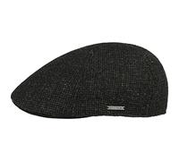 STETSON Casquette Texas Wool Gatsby Cap Homme - Casquettes Gavroche Forme de Bec avec visière, Doublure, Doublure Automne-Hiver - L (58-59 cm) Noir