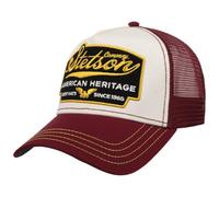 STETSON Casquette Trucker American Heritage Homme - Mesh de Baseball Snapback Snapback, avec visière Printemps-été - Taille Unique Bordeaux