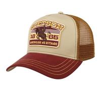 Stetson Casquette Trucker Heritage Rodeo Homme - de Baseball Mesh Snapback, avec visière, Doublure, Doublure Printemps-été Printemps Été Automne Hiver - Taille Unique Beige-Rouge
