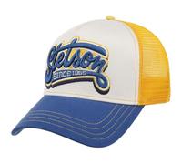 STETSON Casquette Trucker Lettering Homme - de Baseball Mesh Snapback, avec visière Printemps-été Été - Taille Unique Bleu-Jaune