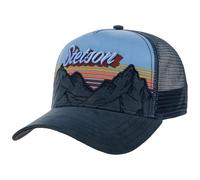Stetson Casquette Trucker Mountain Mist Homme - de Baseball Mesh Snapback, avec visière Printemps-été Printemps Été Automne Hiver - Taille Unique Bleu-Bleu foncé