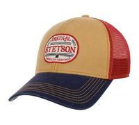 STETSON Casquette Trucker Since 1865 Oval Logo Homme - de Baseball Mesh Snapback, avec visière, Doublure, Doublure Printemps-été Printemps Été Automne Hiver - Taille Unique Bleu-Rouge