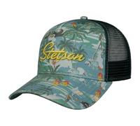 Stetson Casquette Trucker Surf Island Homme - Curved Brim Cap de Baseball Snapback, avec visière, Doublure Été Printemps-été - Taille Unique Vert-Bleu