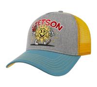 Stetson Casquette Trucker Walking Sun Homme - de Baseball Mesh Snapback, avec visière, Doublure, Doublure Printemps-été Été - Taille Unique Gris-Jaune