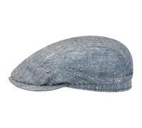 Stetson Casquette Tweed Herringbone Driver Homme - Made in Germany Gavroche avec Visiere, Doublure Ete Printemps-ete - 57 cm Bleu