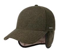 STETSON Casquette Vaby Earflap Homme - Laine pour l'hiver fermé à l’arrière, avec visière, Oreillettes, Doublure, Doublure Hiver Automne-Hiver - 59 cm Olive foncé