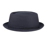 STETSON Chapeau Athens Cotton Pork Pie Femme/Homme - Made in Italy pour Homme en Coton Tendance avec Doublure Printemps-été - 57 cm Bleu foncé