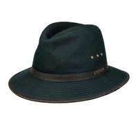 STETSON Chapeau Ava Coton Outdoor Homme - Outback en aventurier avec Bandeau Cuir, Passepoil Été Printemps-été - S (54-55 cm) Bleu foncé