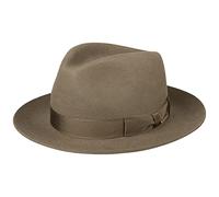 Stetson Chapeau Bogart Penn Femme/Homme - Made in The EU Feutre de Poil à Rabat avec Doublure, Ruban Gros Grain Printemps-été Printemps Été Automne Hiver - 60 cm Khaki