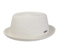 Stetson Chapeau Dawson Pork Pie Femme/Homme - de Plage Soleil Fedora Été Printemps-été - L (58-59 cm) Blanc