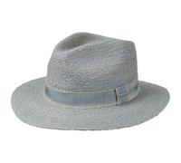 Stetson Chapeau de Raphia Delvado Traveller Femme/Homme - en Paille D'Ete avec Ruban Gros Grain Ete Printemps-ete - S (54-55 cm) Bleu Clair