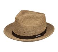 Stetson Chapeau de Raphia Sondova Crochet Femme/Homme - D'Ete en Paille Soleil avec Ruban Gros Grain Printemps-ete Ete - XL (60-61 cm) Nature