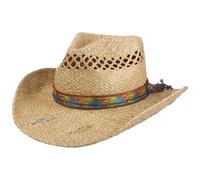 Stetson Chapeau de Raphia Western Festival Femme/Homme - d'été en Paille Soleil Printemps-été Printemps Été - S (54-55 cm) Nature