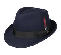 STETSON Chapeau Elkader Trilby Femme/Homme - pour Homme Fedora avec Ruban Gros Grain Hiver Automne Été Printemps Printemps-été - M (56-57 cm) Bleu