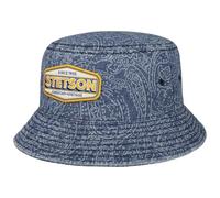 Stetson Chapeau en Coton Paisley Logo Bucket Femme/Homme - D'Ete de Peche Soleil Printemps-ete Ete - XL (60-61 cm) Bleu