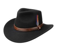 Stetson Chapeau en Feutre Oklahoma Western Homme - Outdoor de Rodeo avec Bandeau Cuir Automne Ete Printemps Hiver Printemps-ete - XL (60-61 cm) Noir
