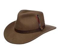 STETSON Chapeau en Feutre Oklahoma Western Homme - Outdoor de rodéo avec Bandeau Cuir Automne Été Printemps Hiver Printemps-été - M (56-57 cm) Marron